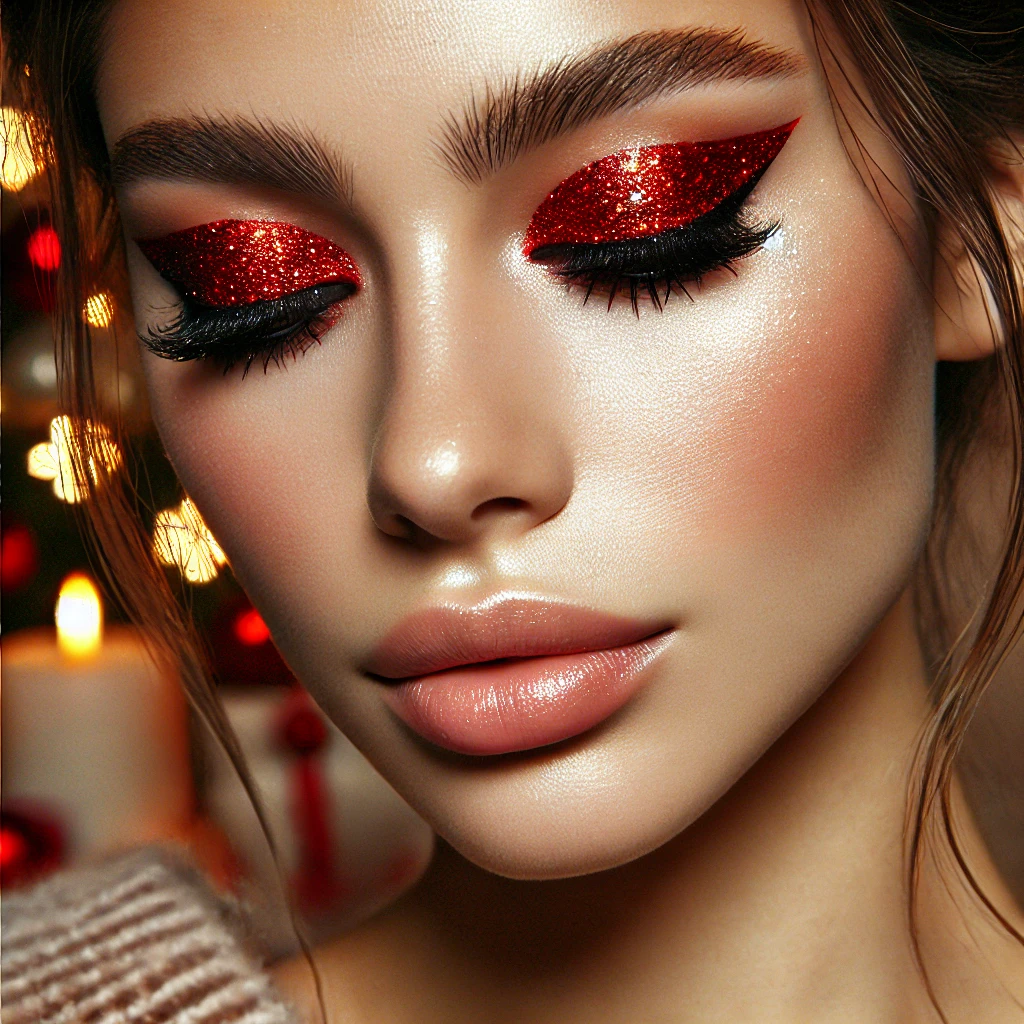 Glittery Red Eyeliner