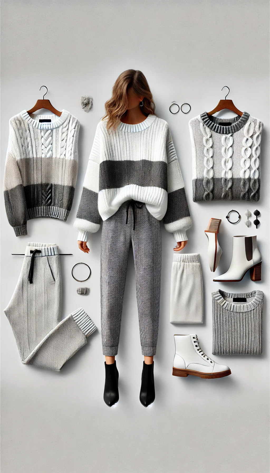 Monochrome Sweater and Pants Set