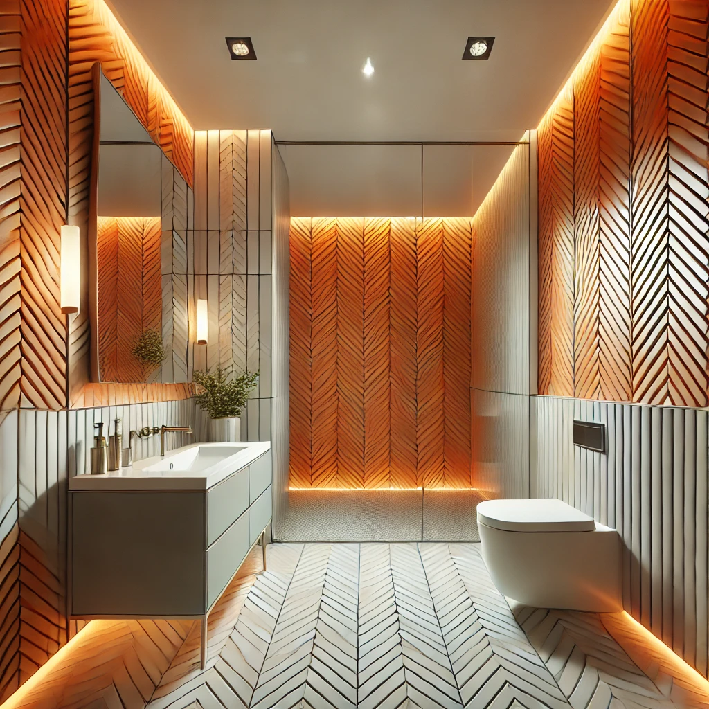 Orange Herringbone Pattern