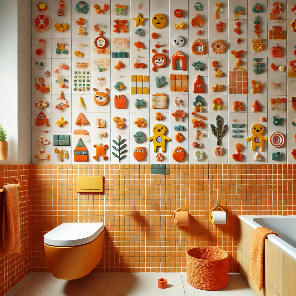 Orange Tile Ideas for the Kids’ Bathroom