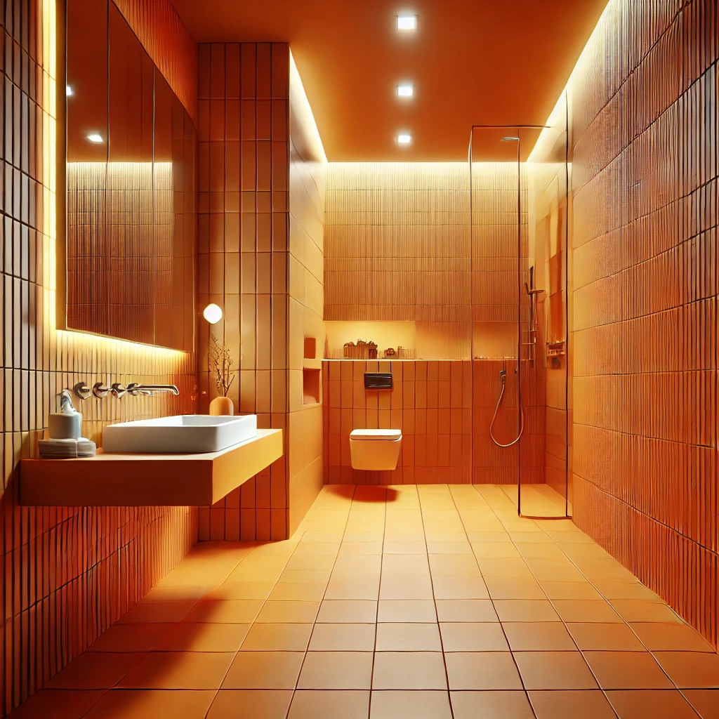 Orange Tiles for Small Spaces