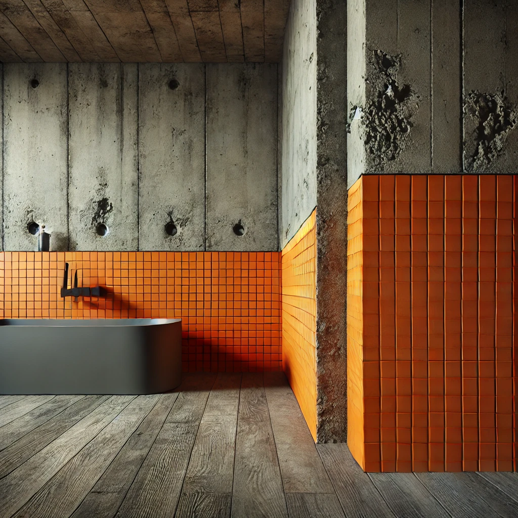 Orange Tiles for a Modern Industrial Look