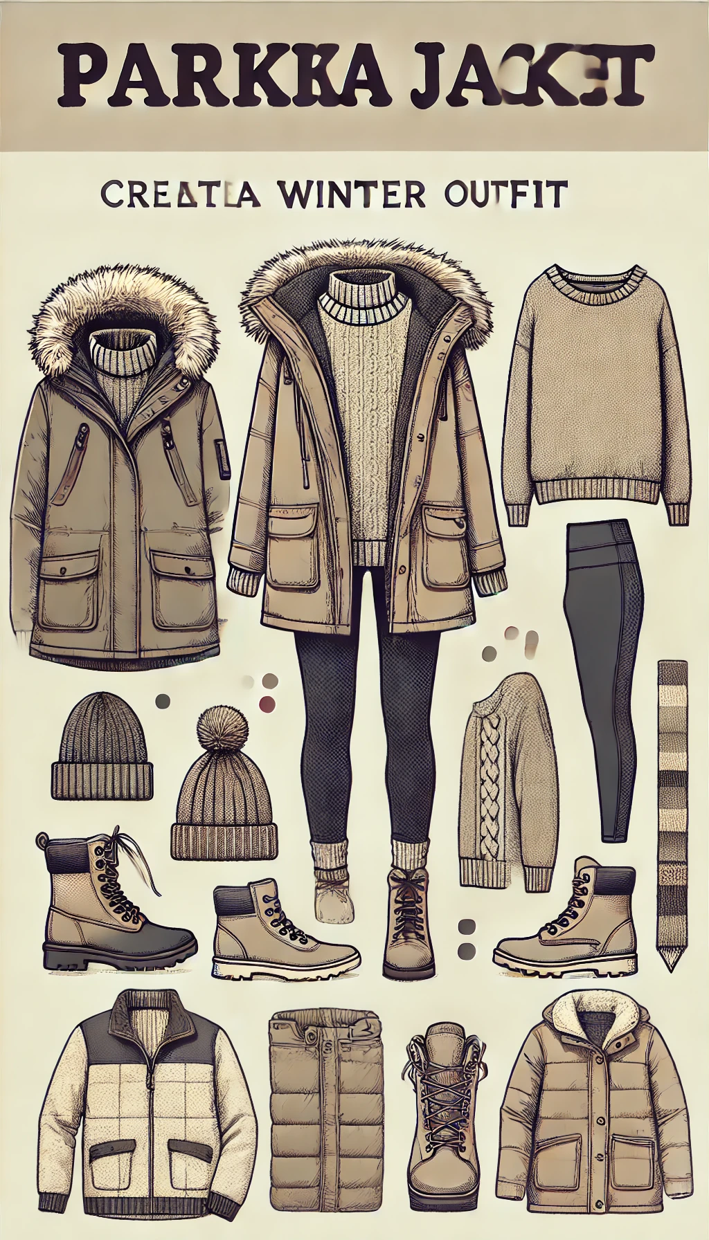 Parka Jacket with Fleece-Lined Leggings