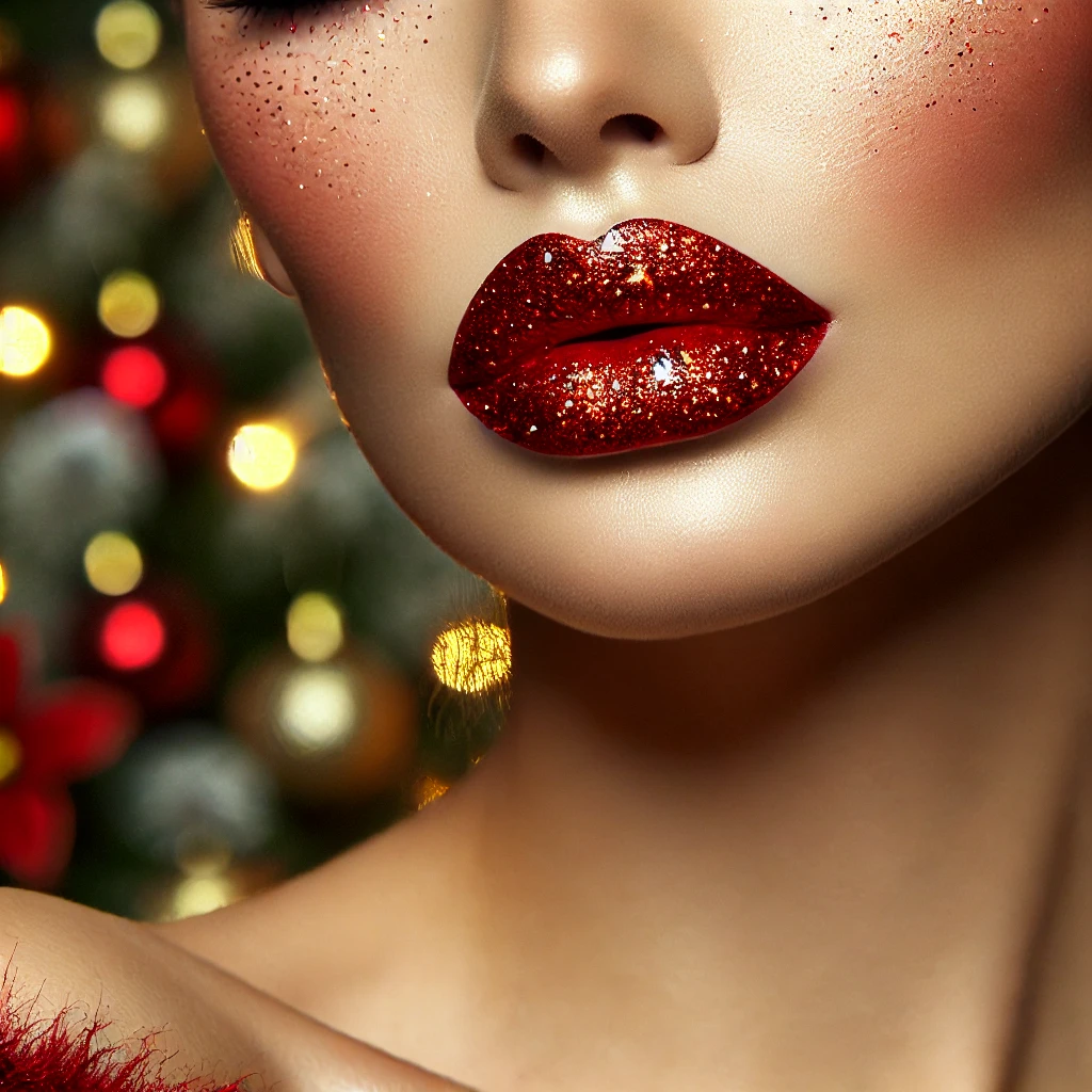 Red Glitter Lips