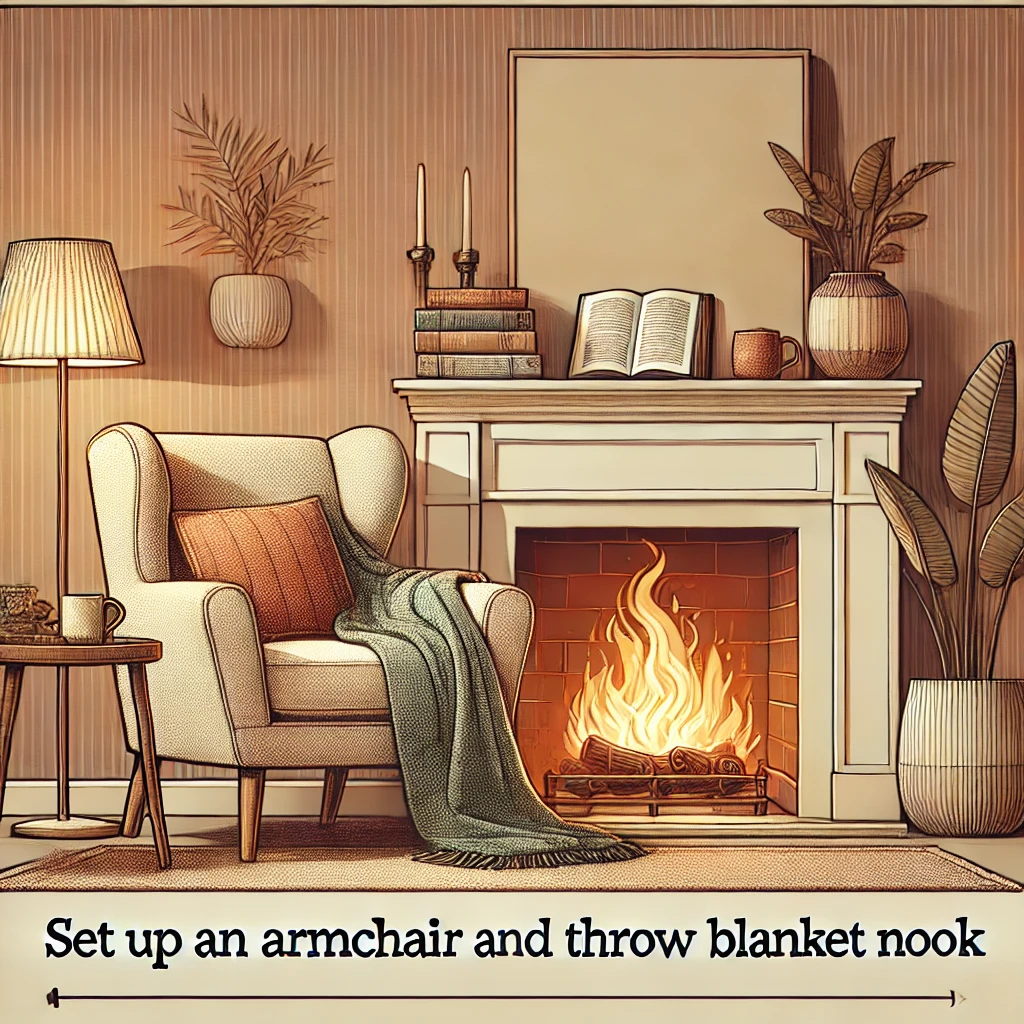 Set Up an Armchair and Throw Blanket Nook