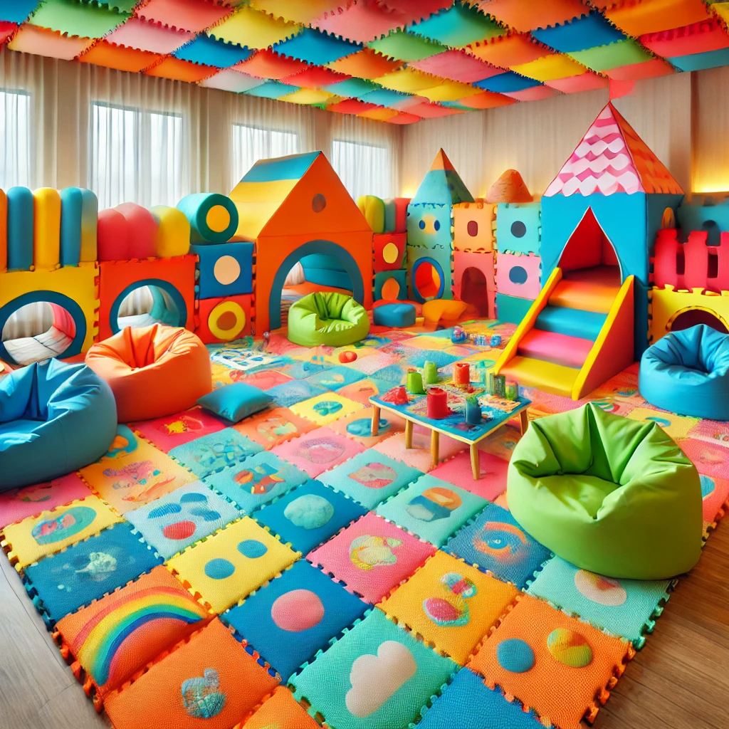 Soft Play Area with Mats and Cushions