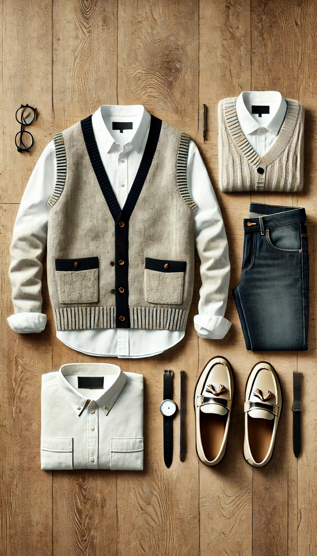 Sweater Vest with Button-Down Shirt