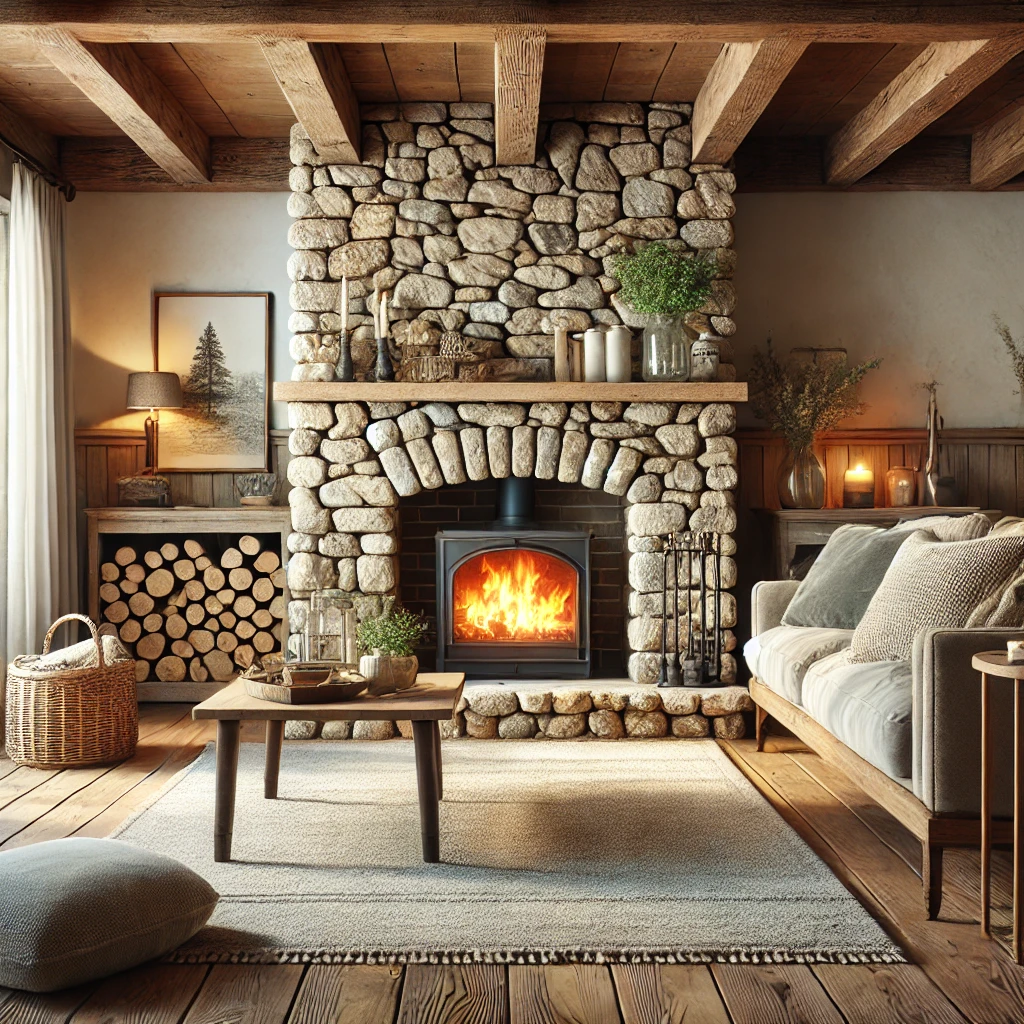 The Rustic Stone Fireplace for a Countryside Feel