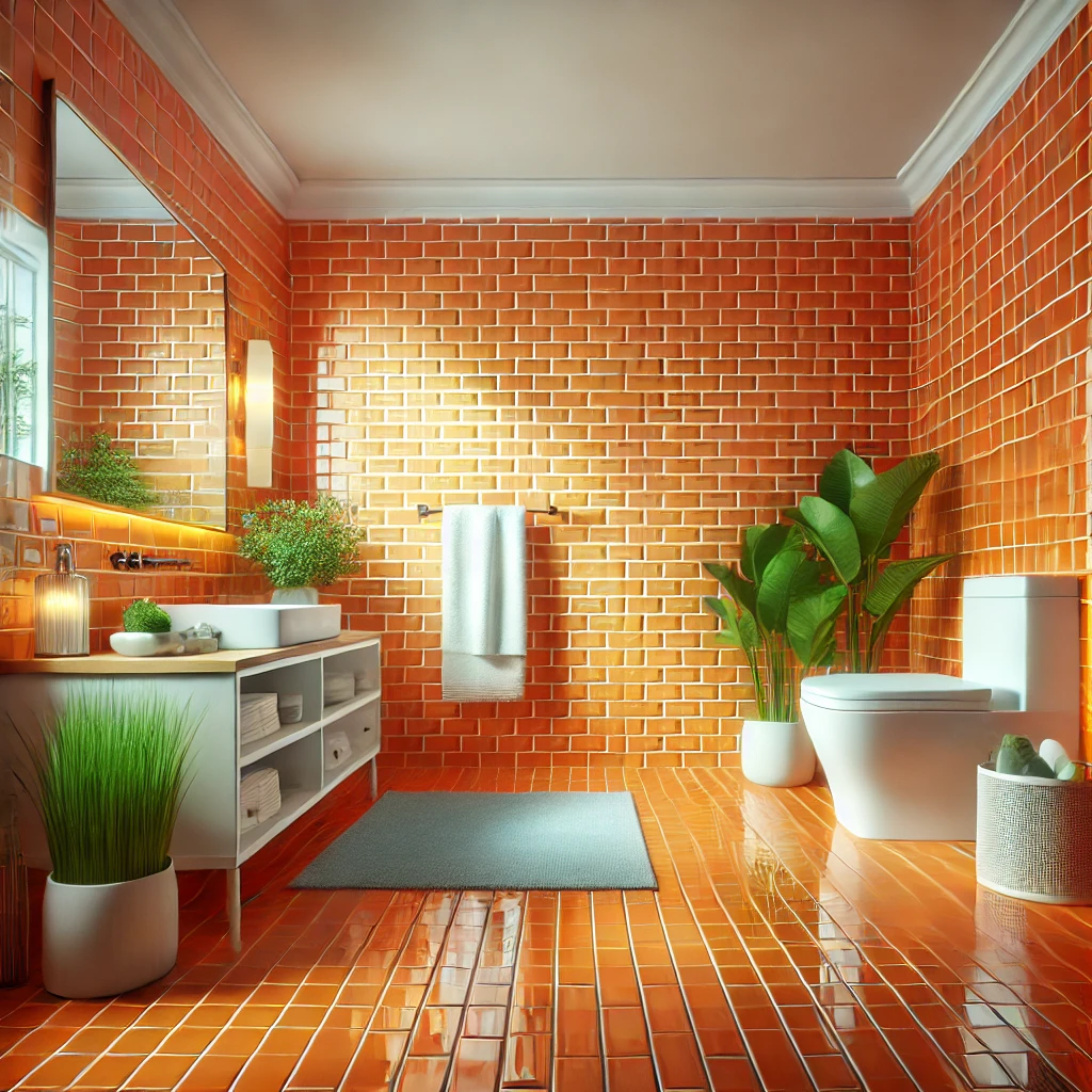 Vibrant Orange Subway Tiles