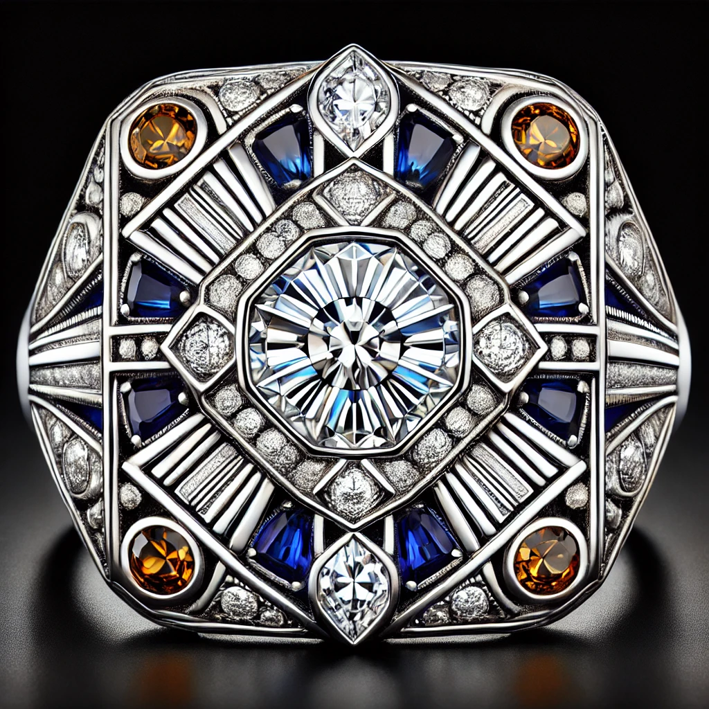 Art Deco Diamond Ring Bold and Luxurious