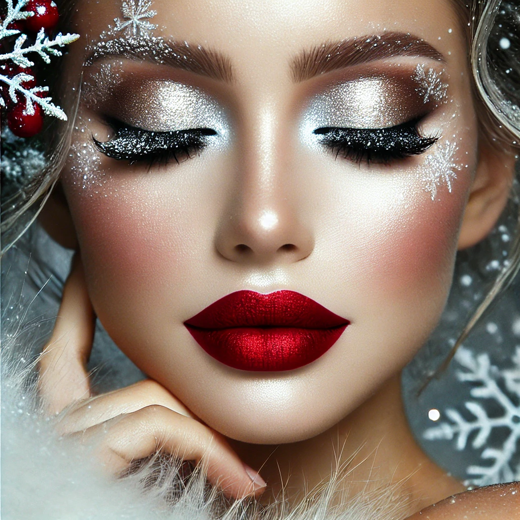 Frosted Glam Shimmery Eyes & Bold Lips