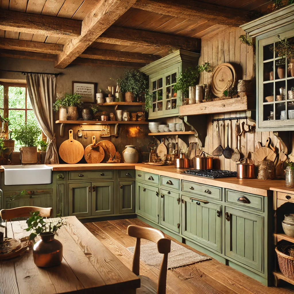 Olive Green for a Rustic, Earthy Touch