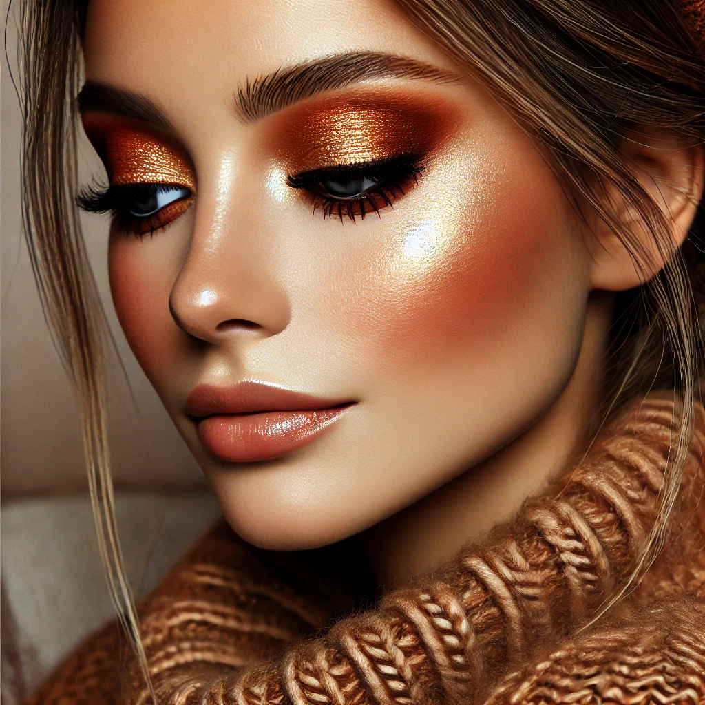 Warm Earth Tones with Golden Highlighter