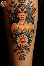 Watercolor Wonder Woman Tattoo