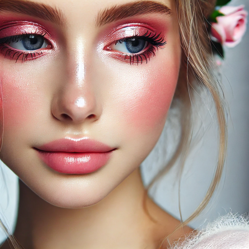 Winter Rose Soft Pink Eyes with Rosy Cheeks