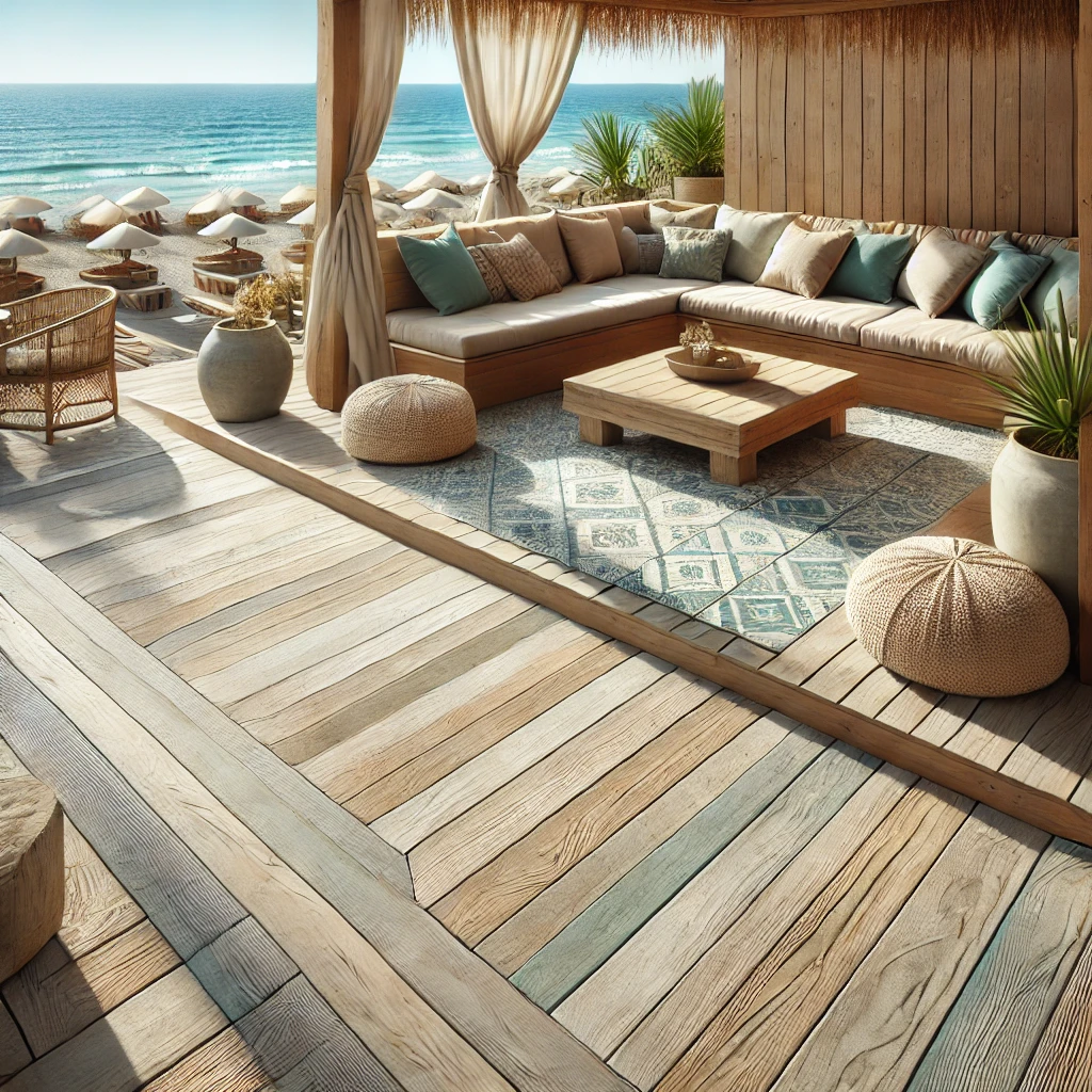 Wooden Deck Tiles for a Beachy Feel