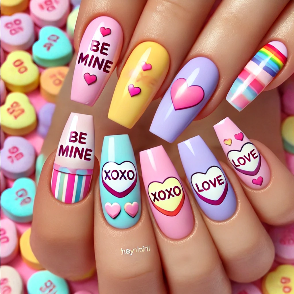 Candy Heart Nail Art