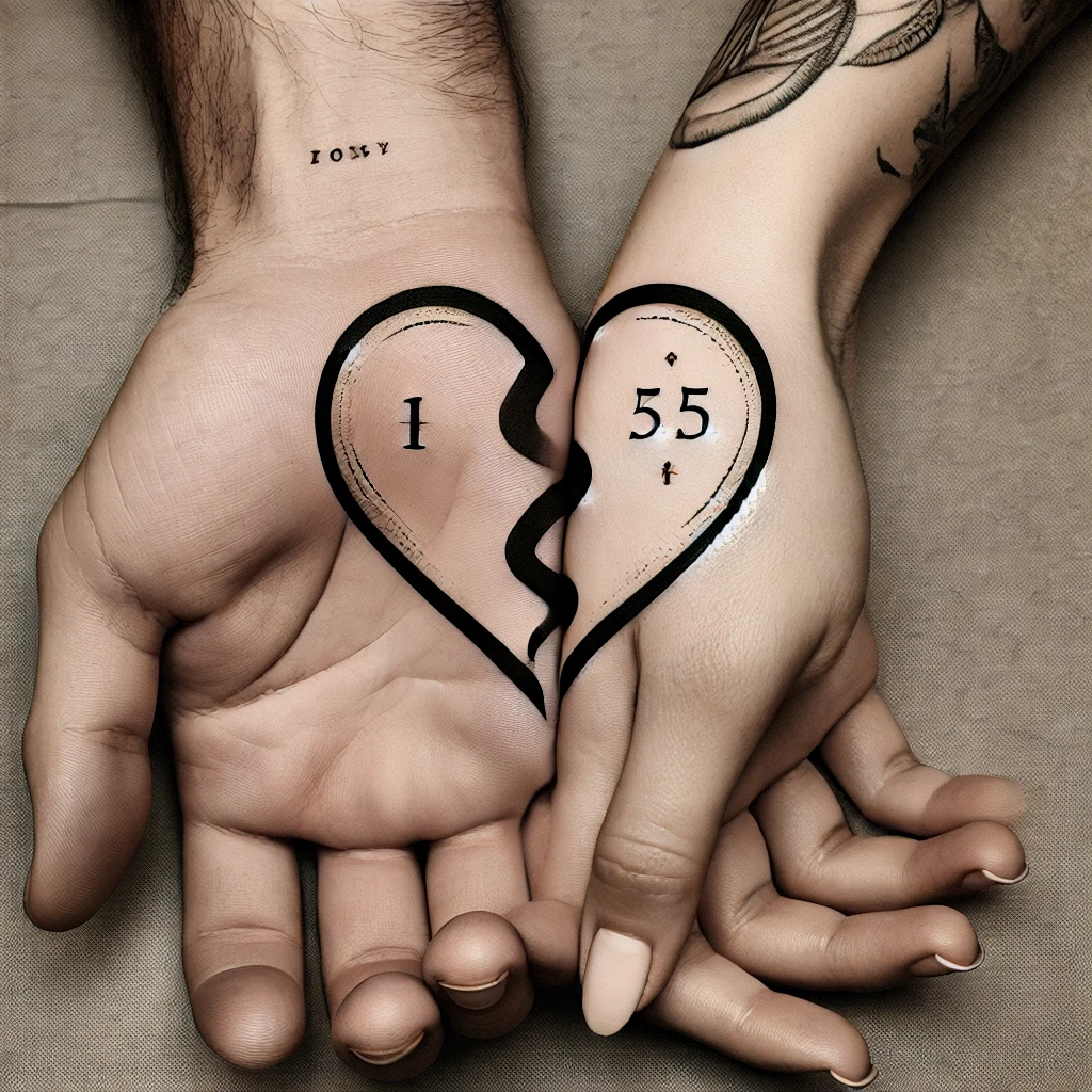 Matching Couple Tattoos on Hands