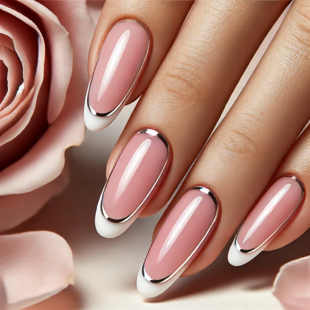 Romantic French Tips with a Twist