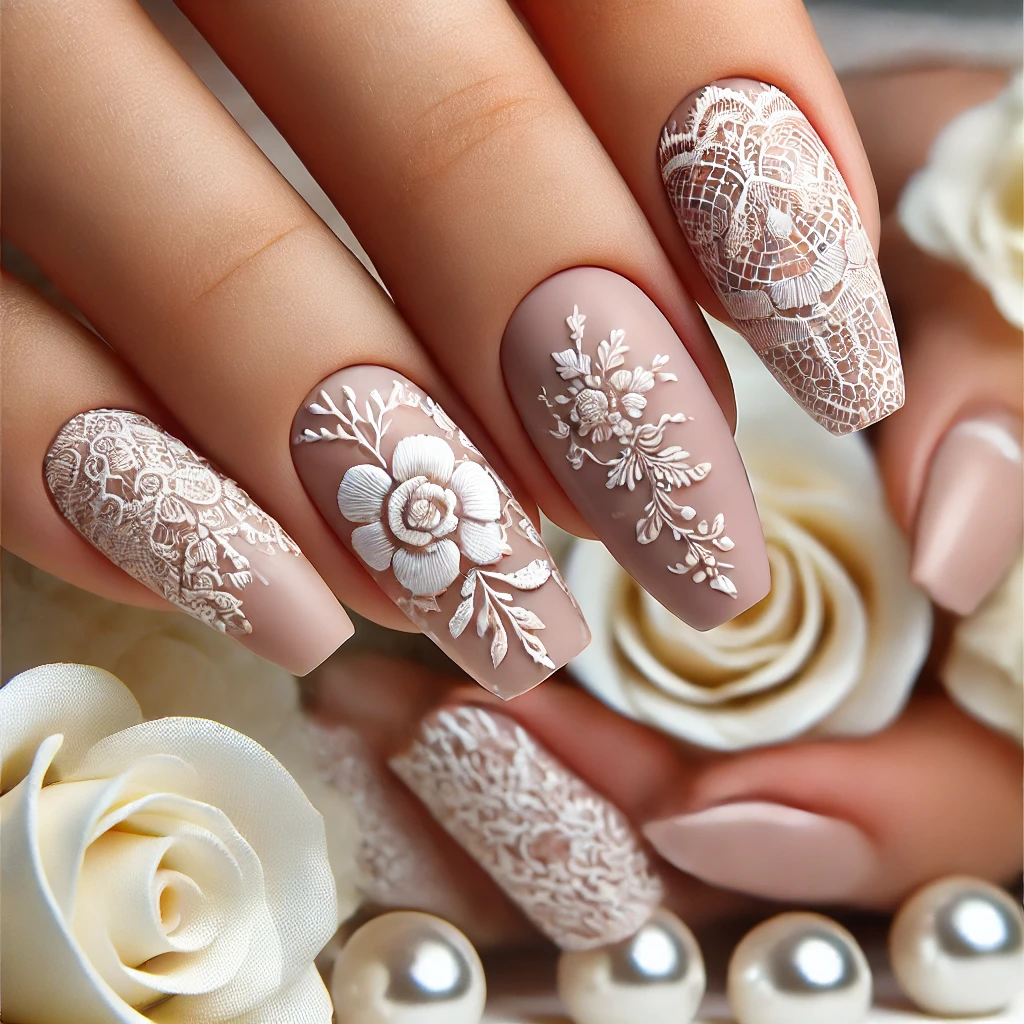 White Lace Nails